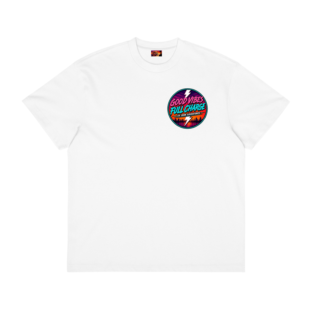 Its_EV_John Box Tee — Good Vibes. Full Charge.