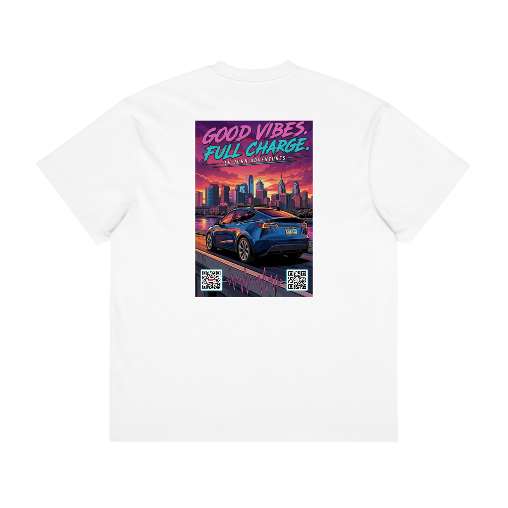 Its_EV_John Box Tee — Good Vibes. Full Charge.