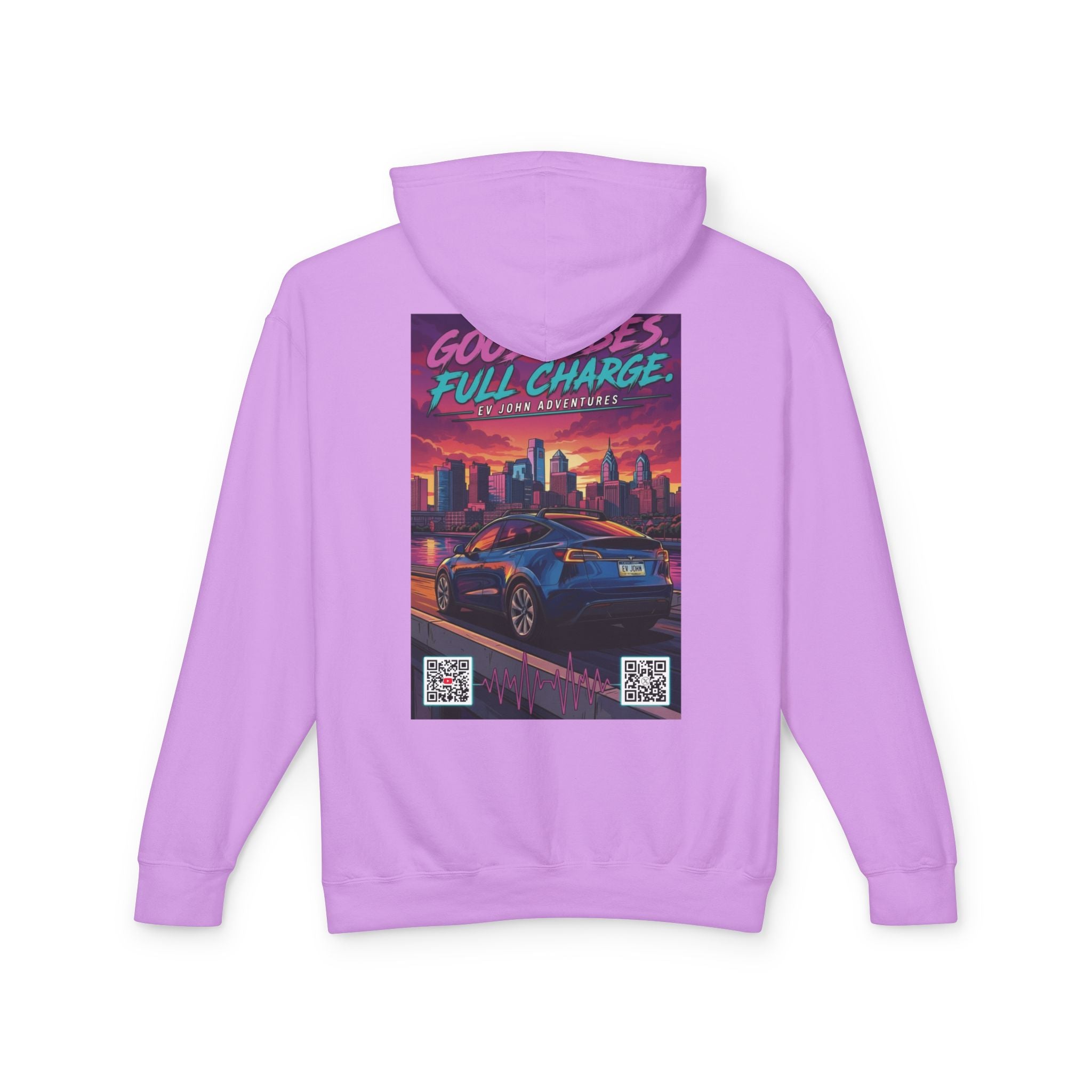 @Its_EV_John Hoodie — "Good Vibes. Full Charge."  Pullover (no pockets)