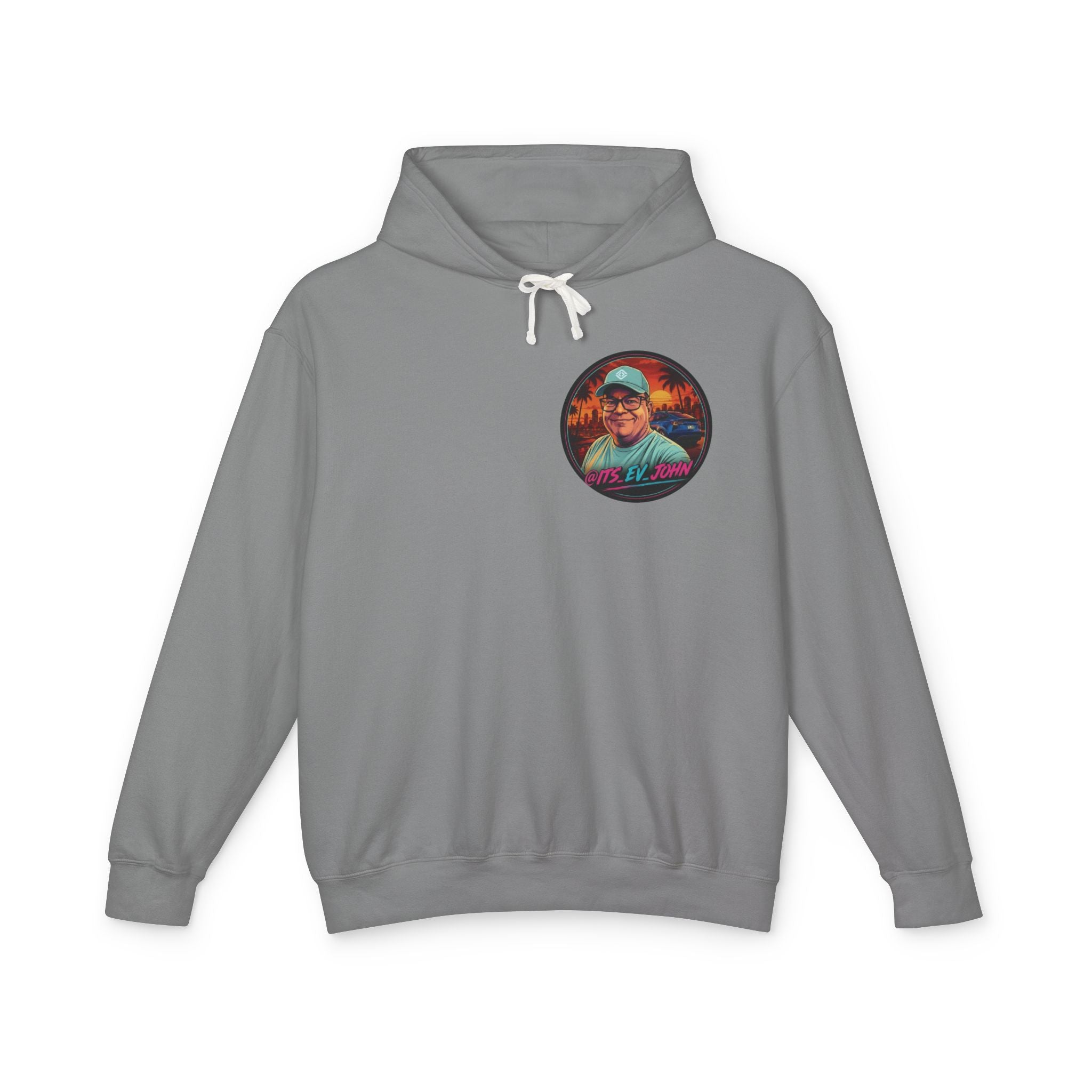 @Its_EV_John Hoodie — "Good Vibes. Full Charge."  Pullover (no pockets)