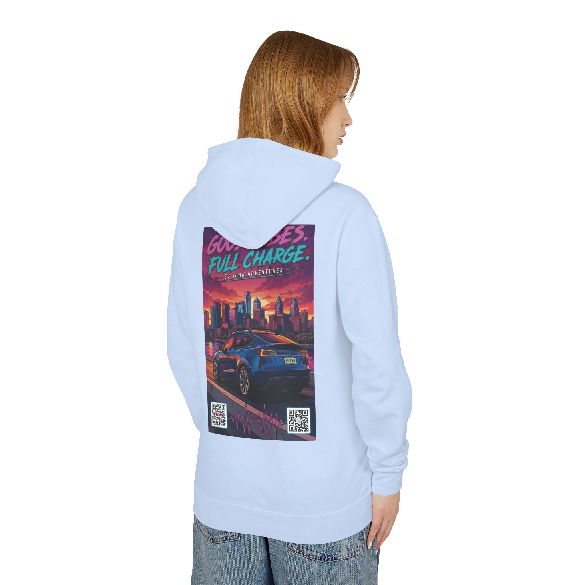@Its_EV_John Hoodie — "Good Vibes. Full Charge."  Pullover (no pockets)