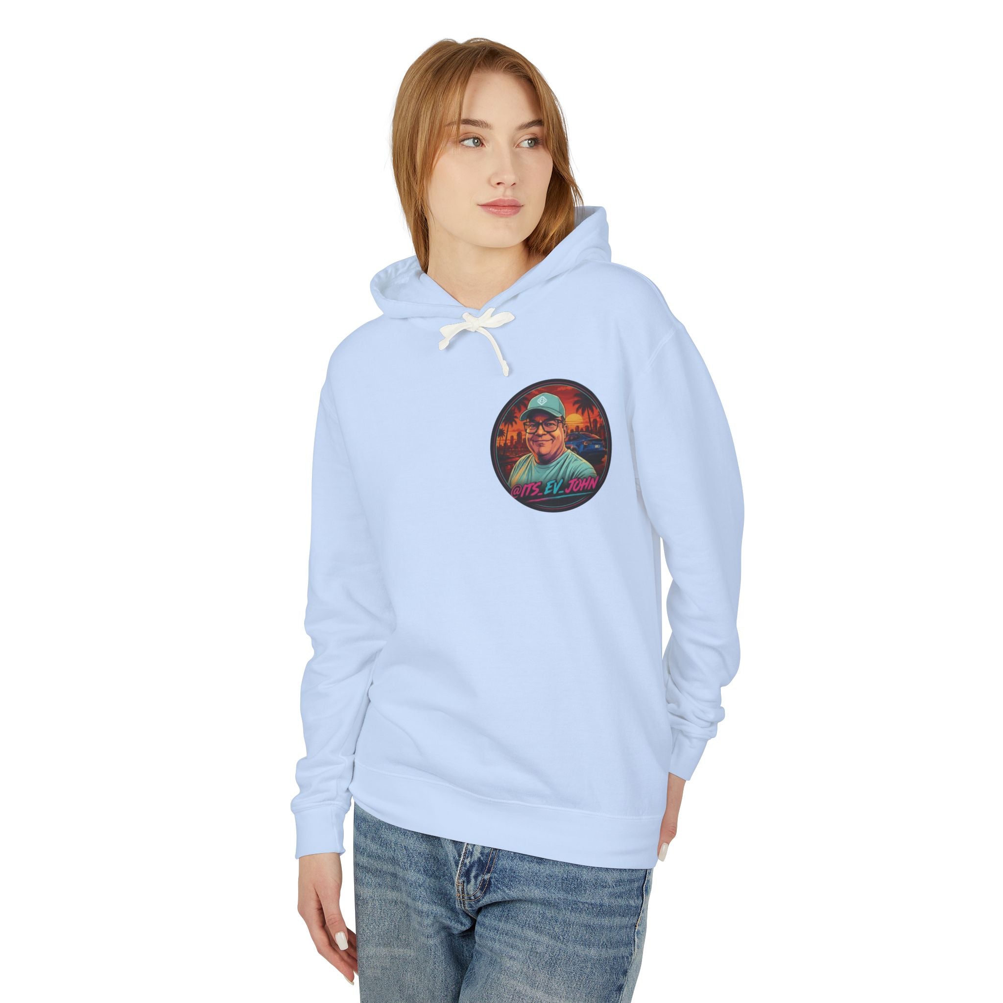 @Its_EV_John Hoodie — "Good Vibes. Full Charge."  Pullover (no pockets)