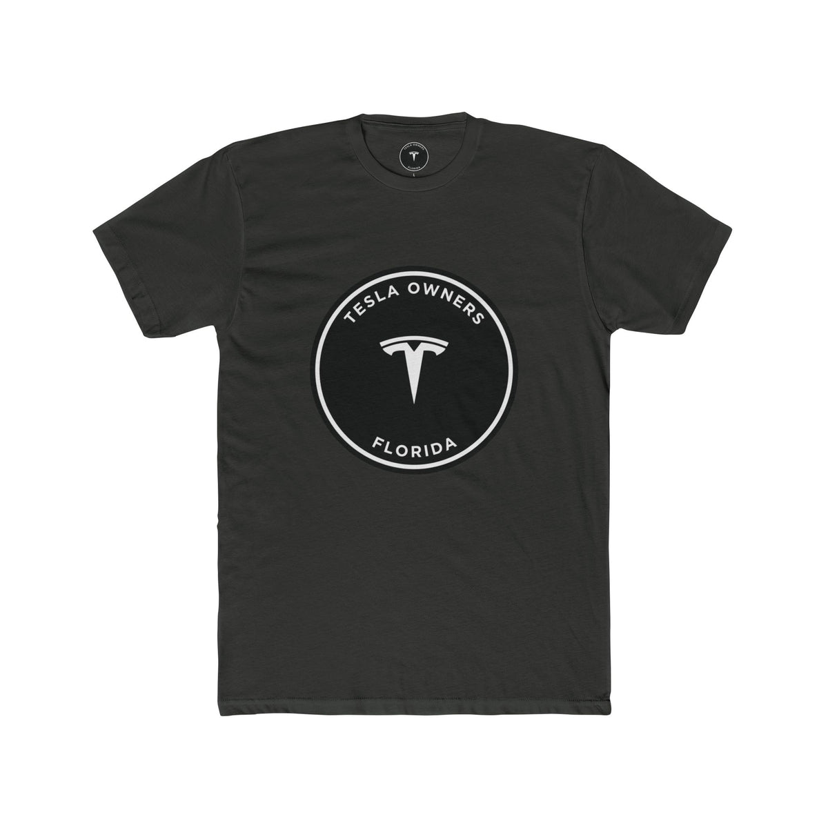 Tesla Owners Florida Club Tee — Black/White large mark | SmokehBear's Den