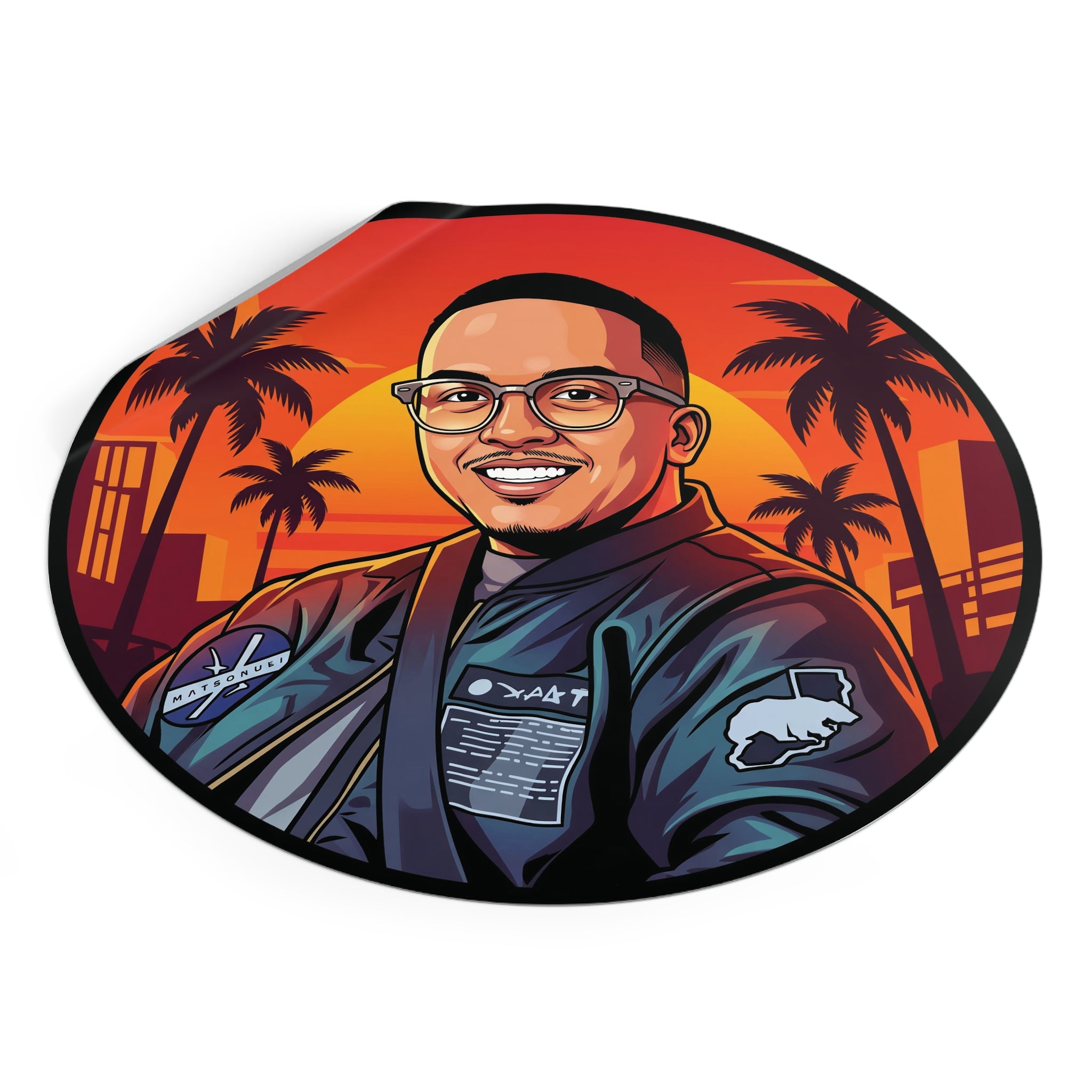 Round Vinyl Sticker — @that1evguyjay