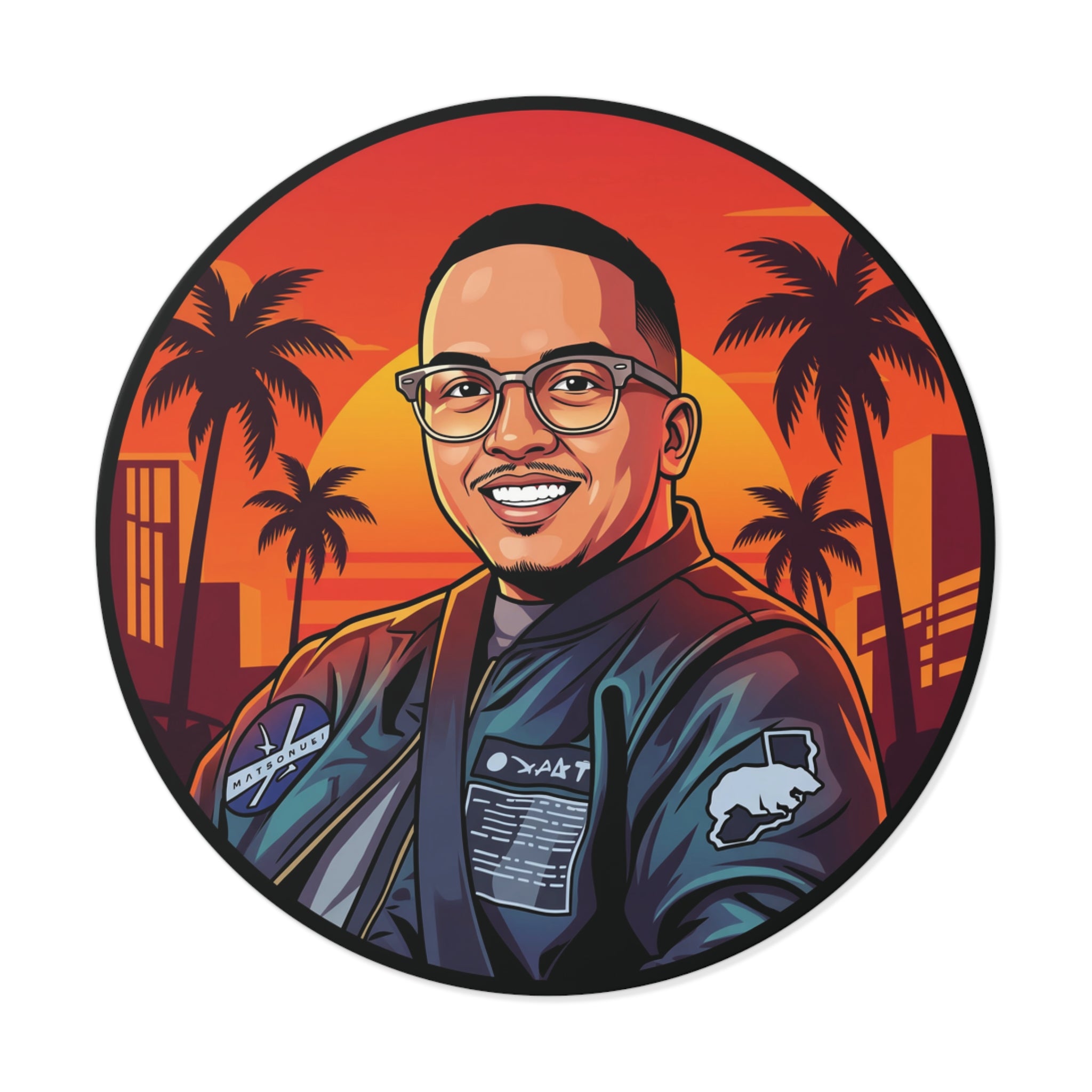 Round Vinyl Sticker — @that1evguyjay