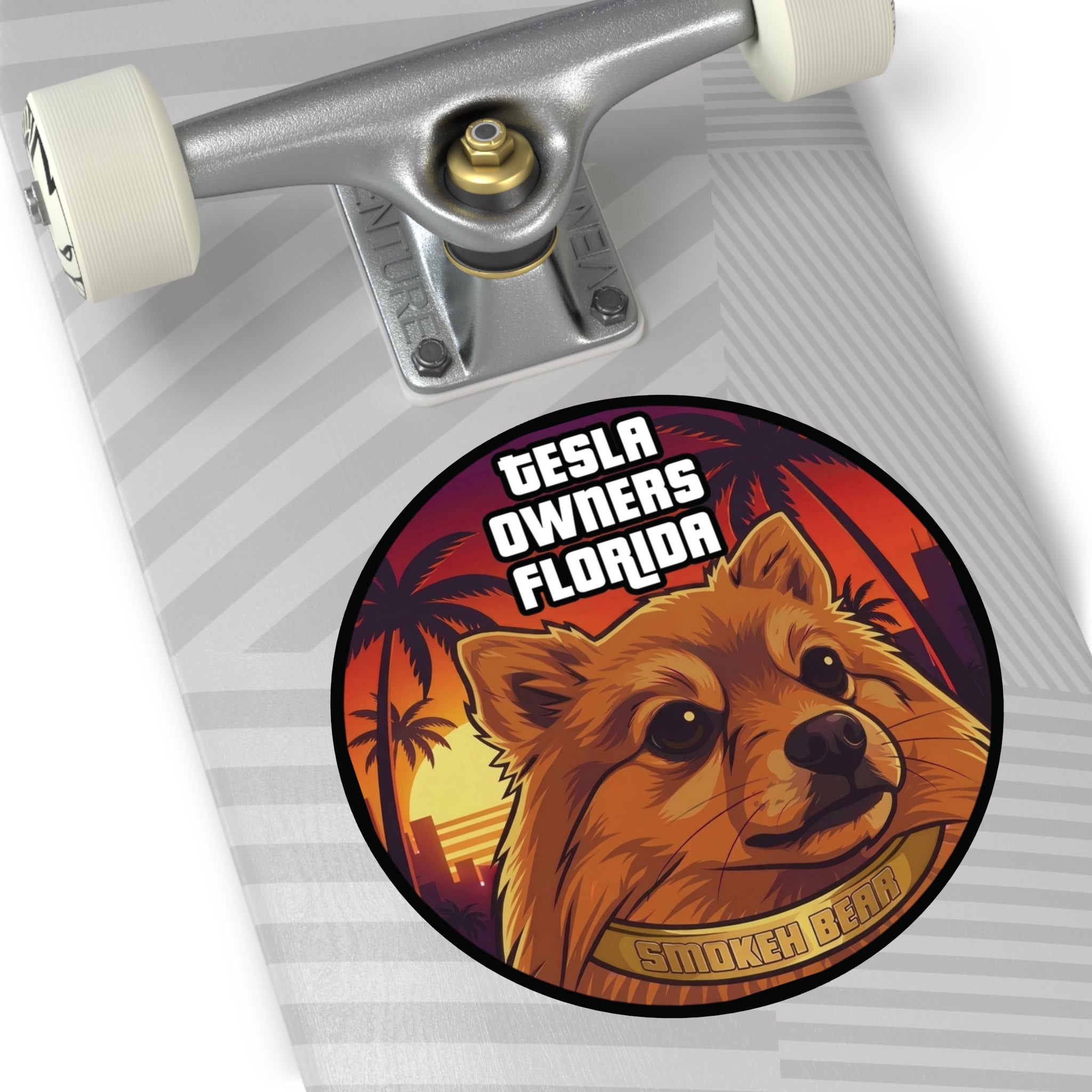 Round Vinyl Sticker — "SmokehBear"