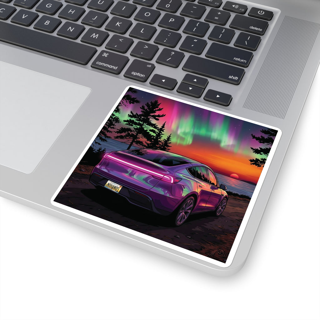 @JuniperDriver — "NOHANDS." Square border stickers (indoor use)