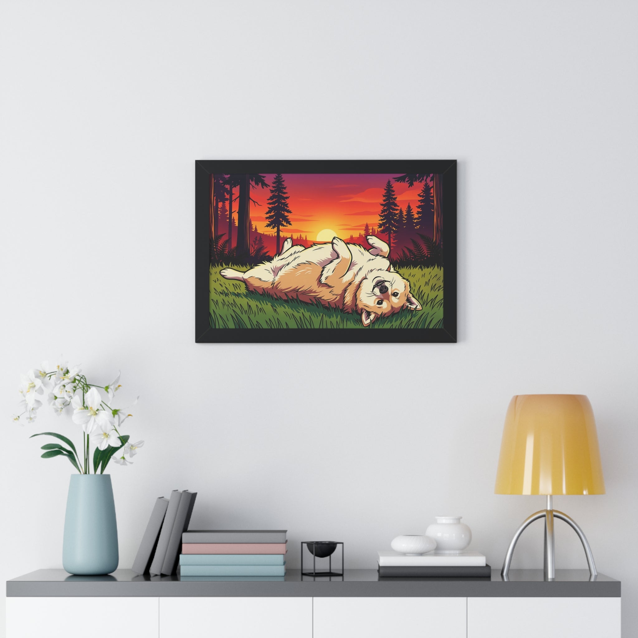 Cory the Corgi at Sunset Wall Art OnlyPaws