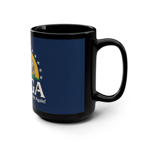 15oz Black Mug – MCGA "Make California Great Again" Geometric Bear Coffee Cup