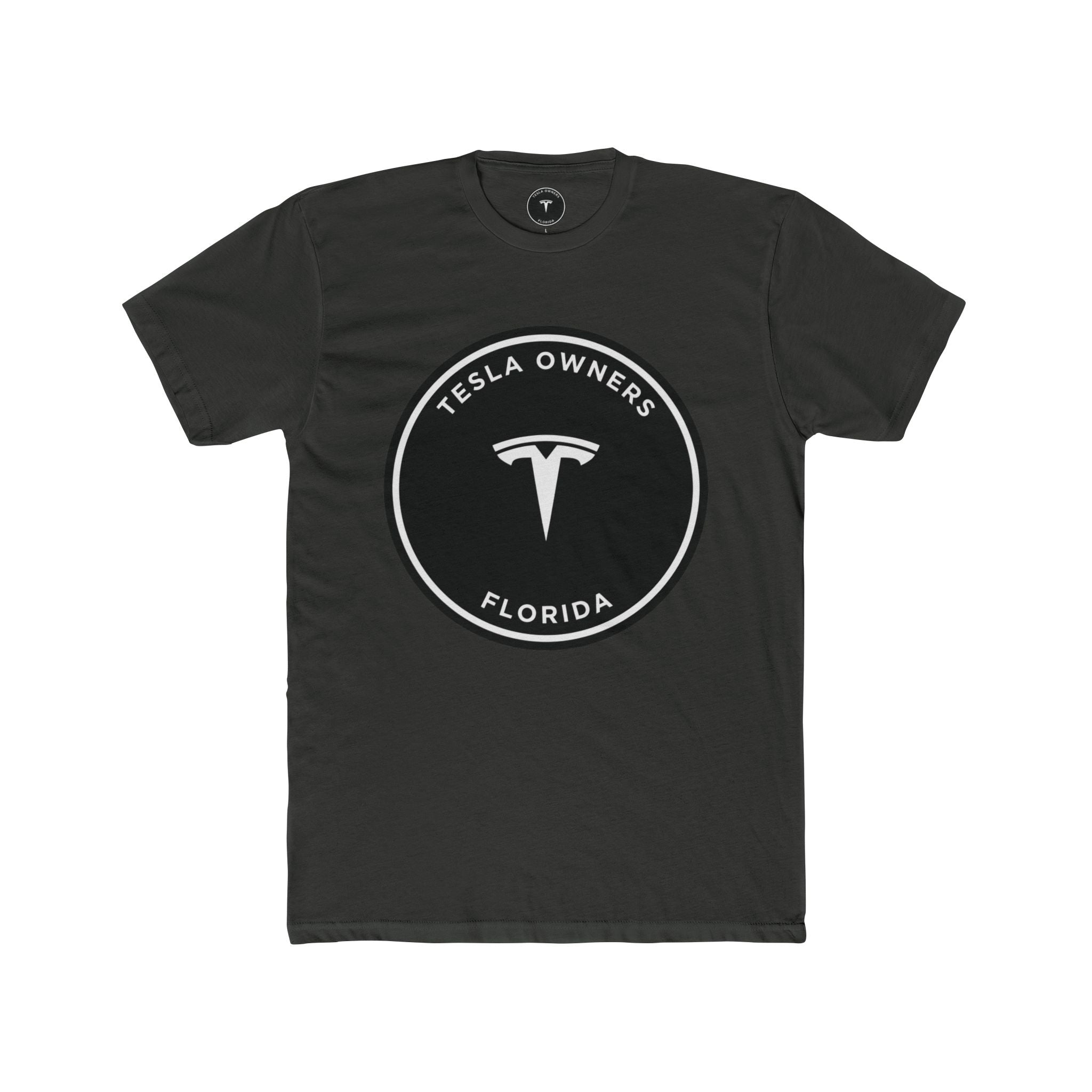 Tesla Owners Florida T-Shirt (Black/White Large)