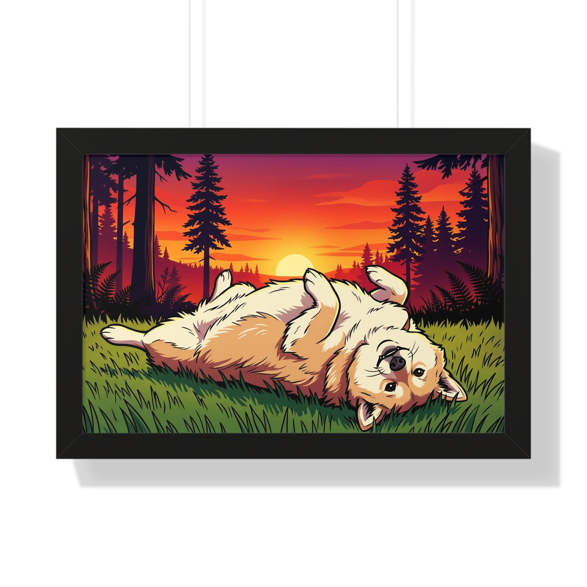 Cory the Corgi at Sunset Wall Art OnlyPaws