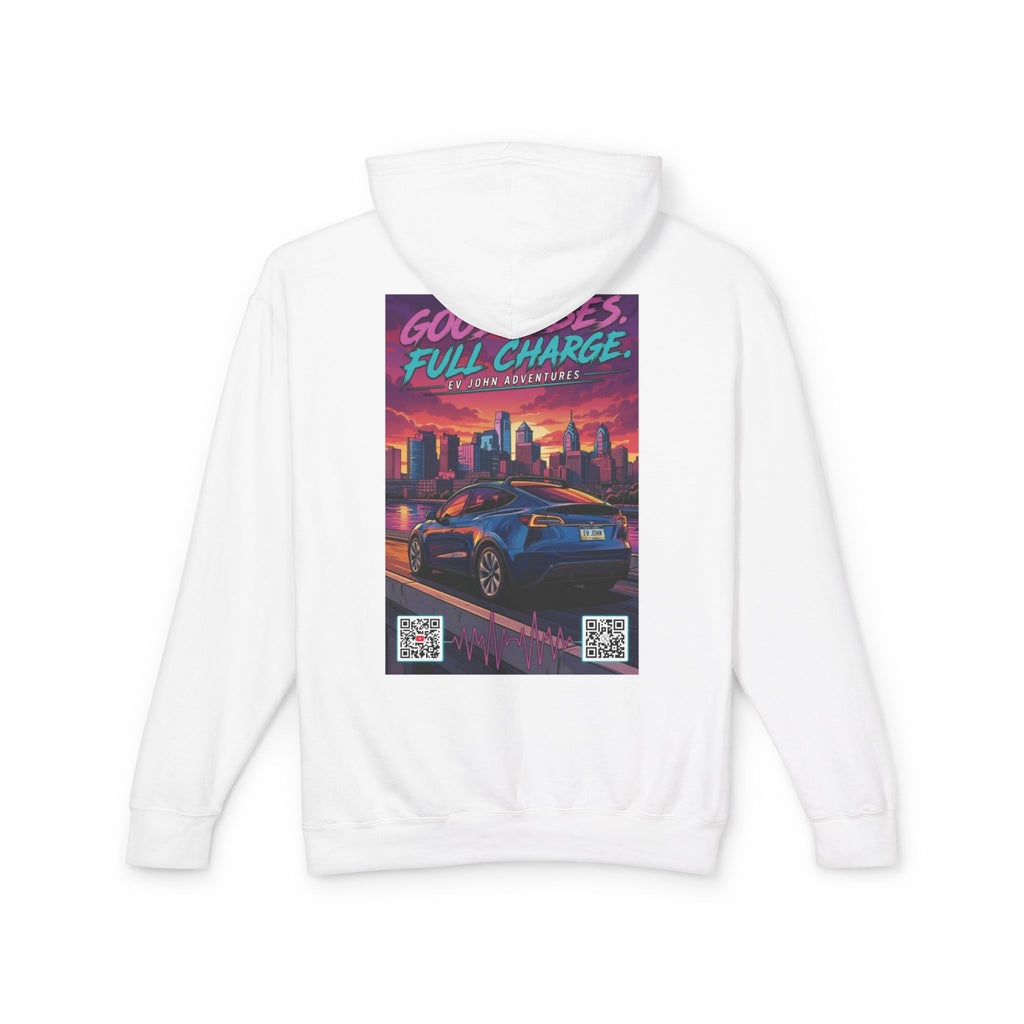 @Its_EV_John Hoodie — "Good Vibes. Full Charge."  Pullover (no pockets)