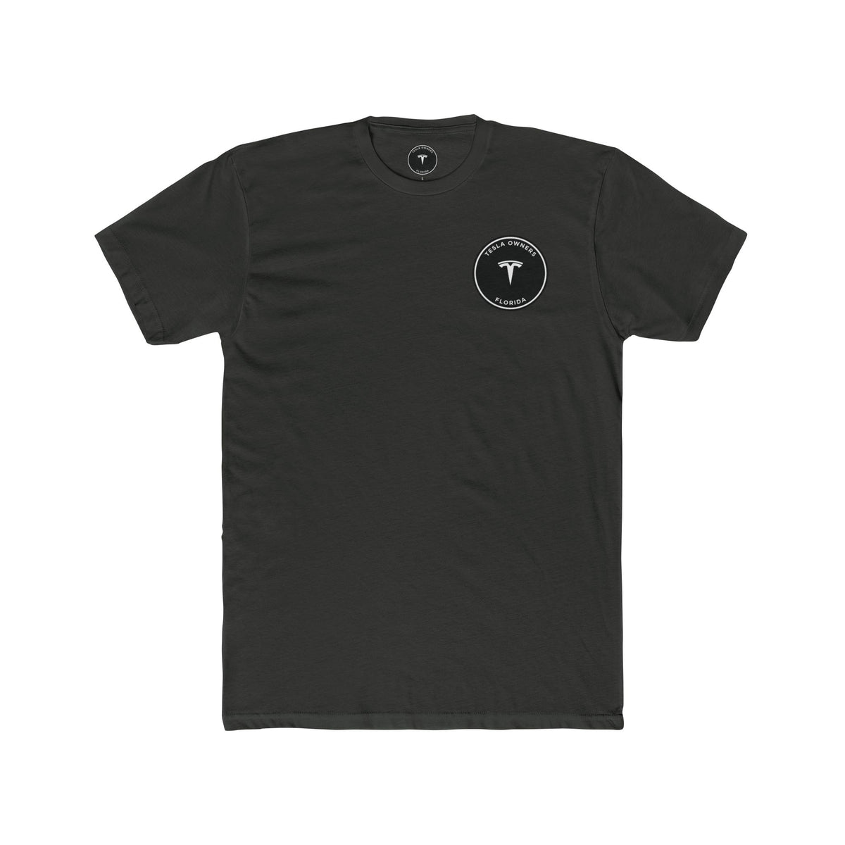 Tesla Owners Florida Club Tee — Black/White chest mark | SmokehBear's Den