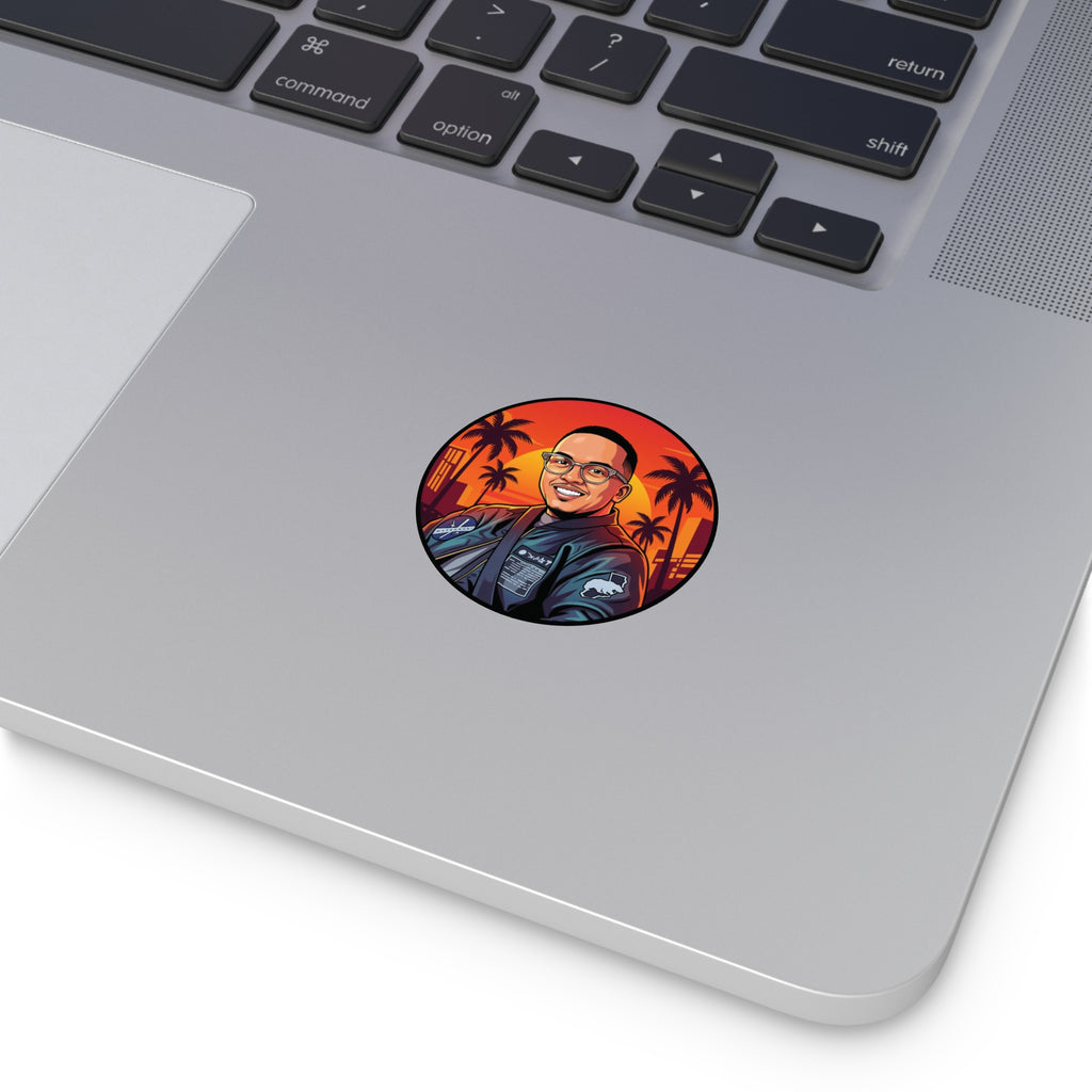 Round Vinyl Sticker — @that1evguyjay