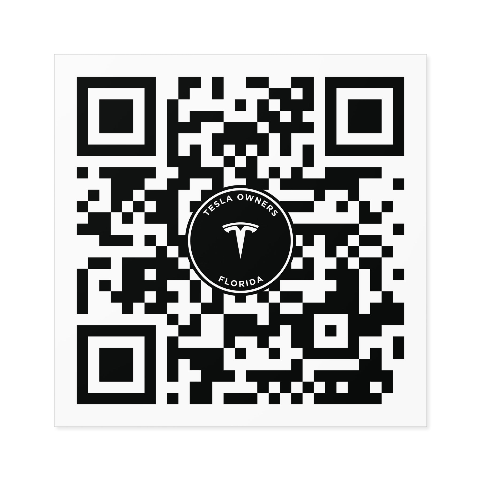 Tesla Owners Florida Join QR stickers (Indoor/Outdoor)