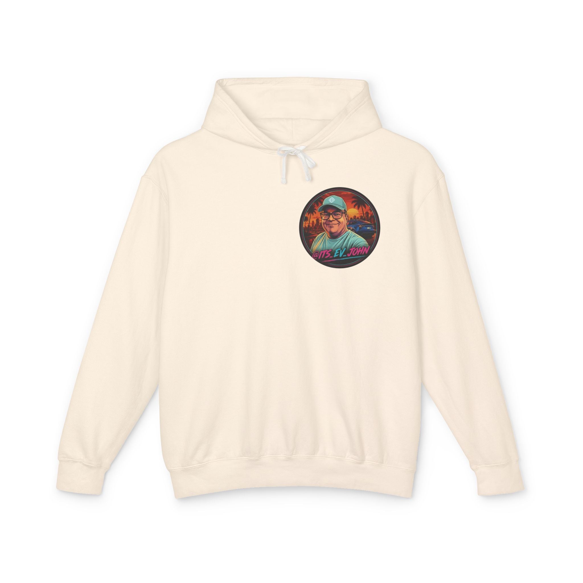 @Its_EV_John Hoodie — "Good Vibes. Full Charge."  Pullover (no pockets)
