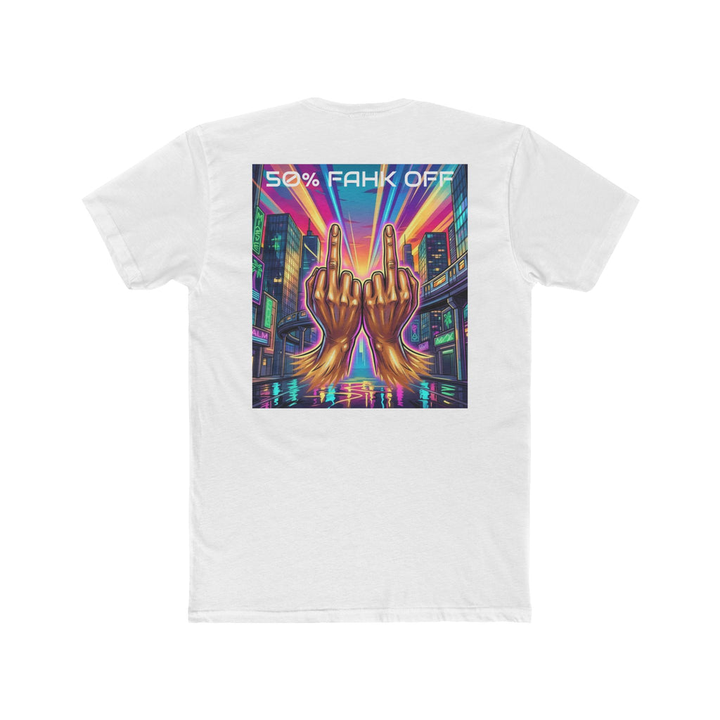 Namaste/Middle Finger Tee — "50% Namaste / 50% FAHK Off" Urban Yoga Tee