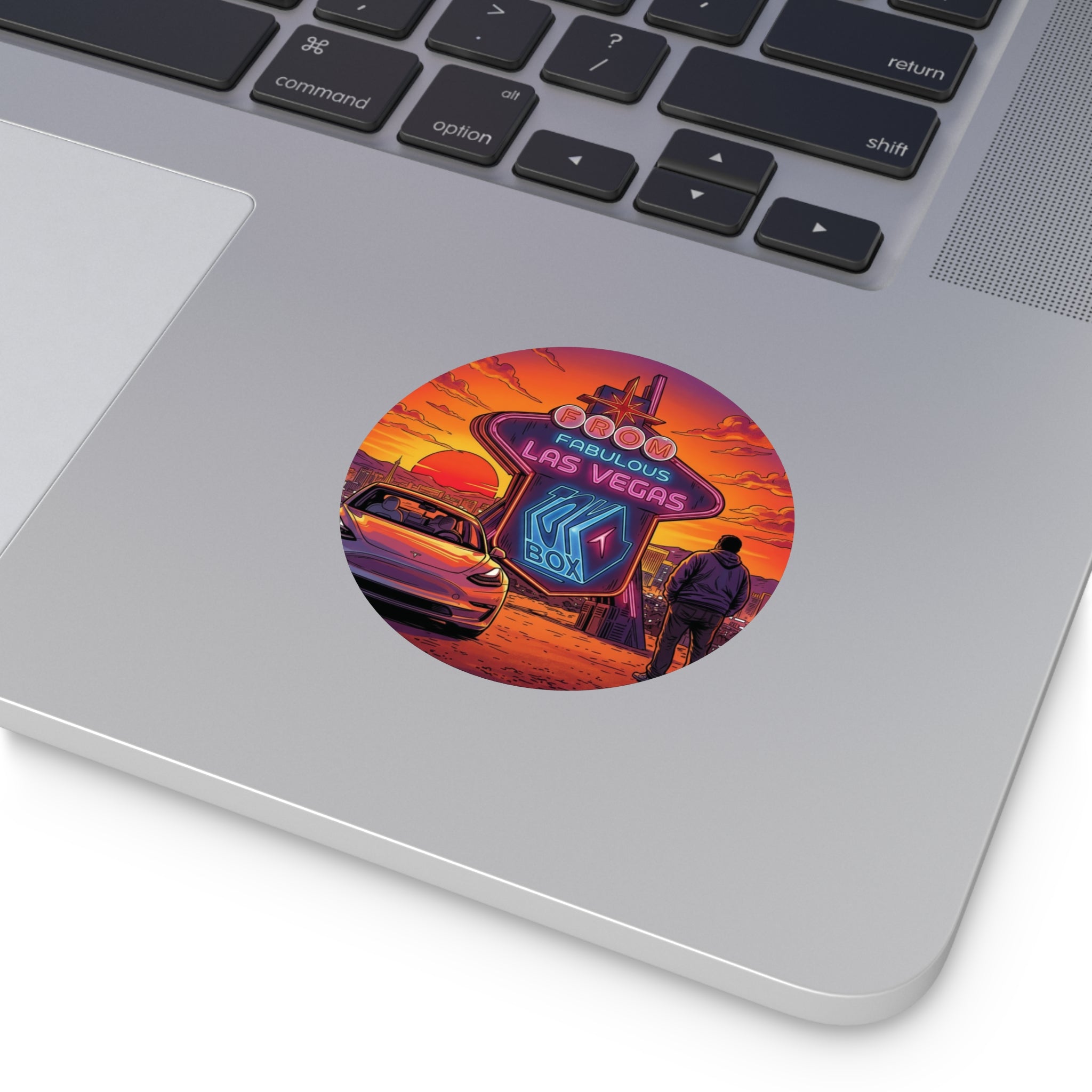 Round Vinyl Sticker — @TeslaToybox