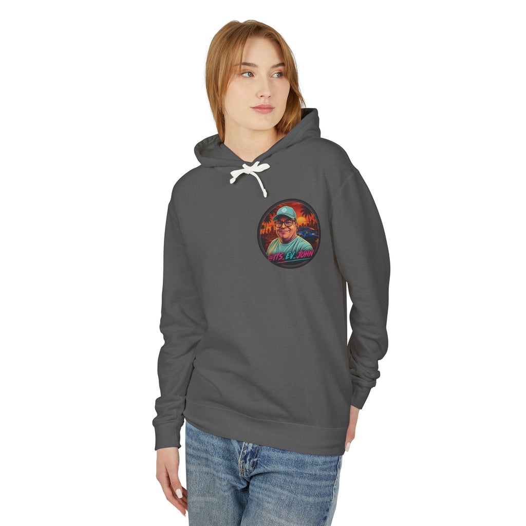 @Its_EV_John Hoodie — "Good Vibes. Full Charge."  Pullover (no pockets)