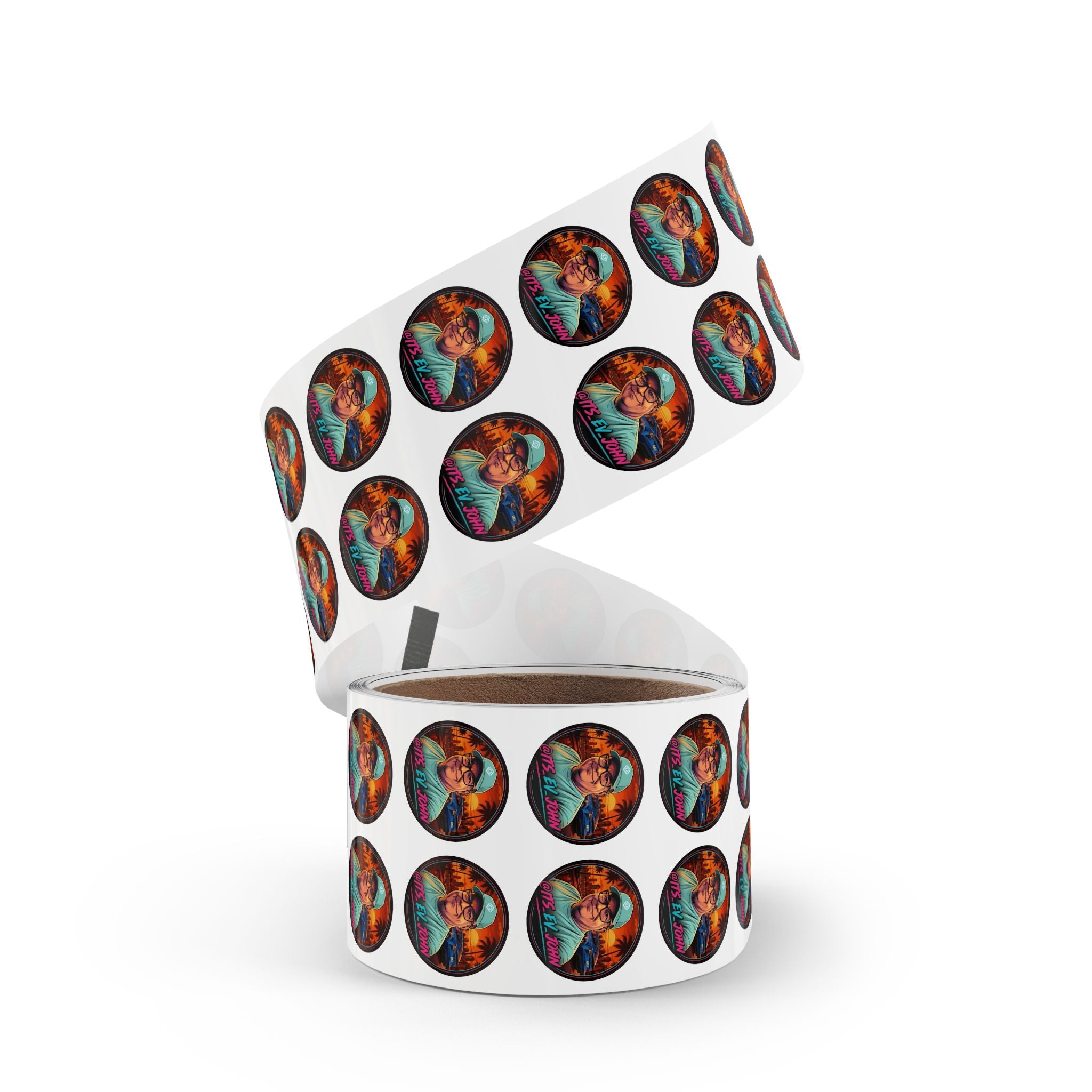 Round Sticker Roll @ITS_EV_JOHN Text