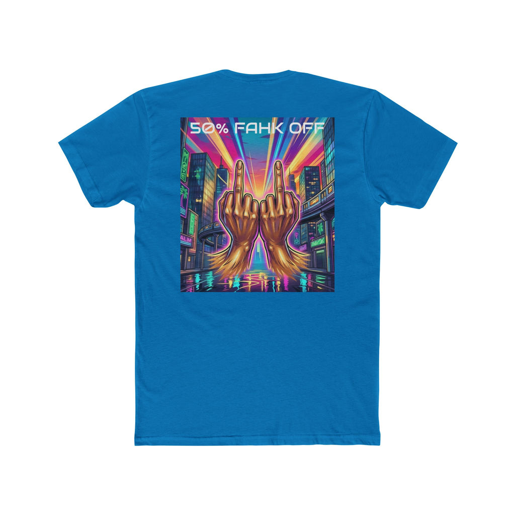 Namaste/Middle Finger Tee — "50% Namaste / 50% FAHK Off" Urban Yoga Tee