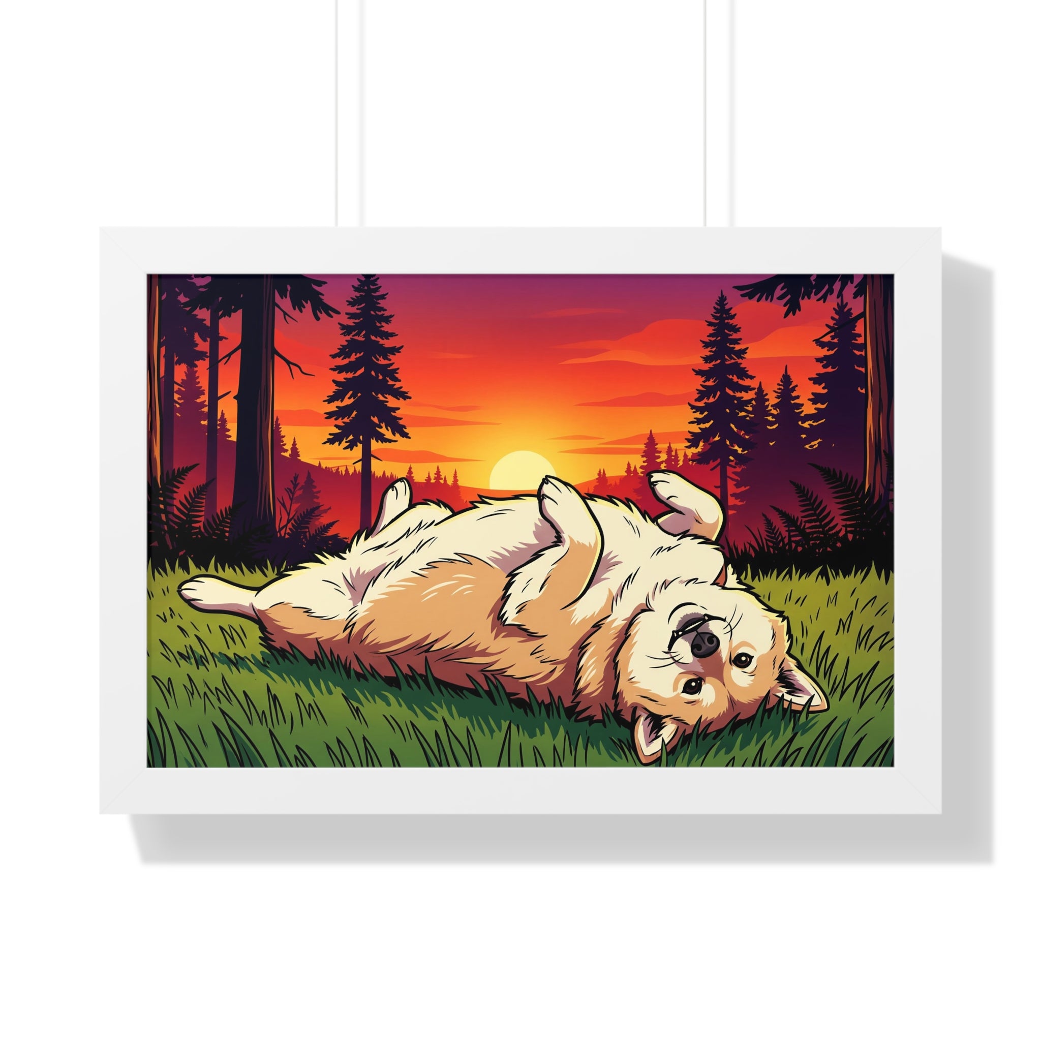 Cory the Corgi at Sunset Wall Art OnlyPaws
