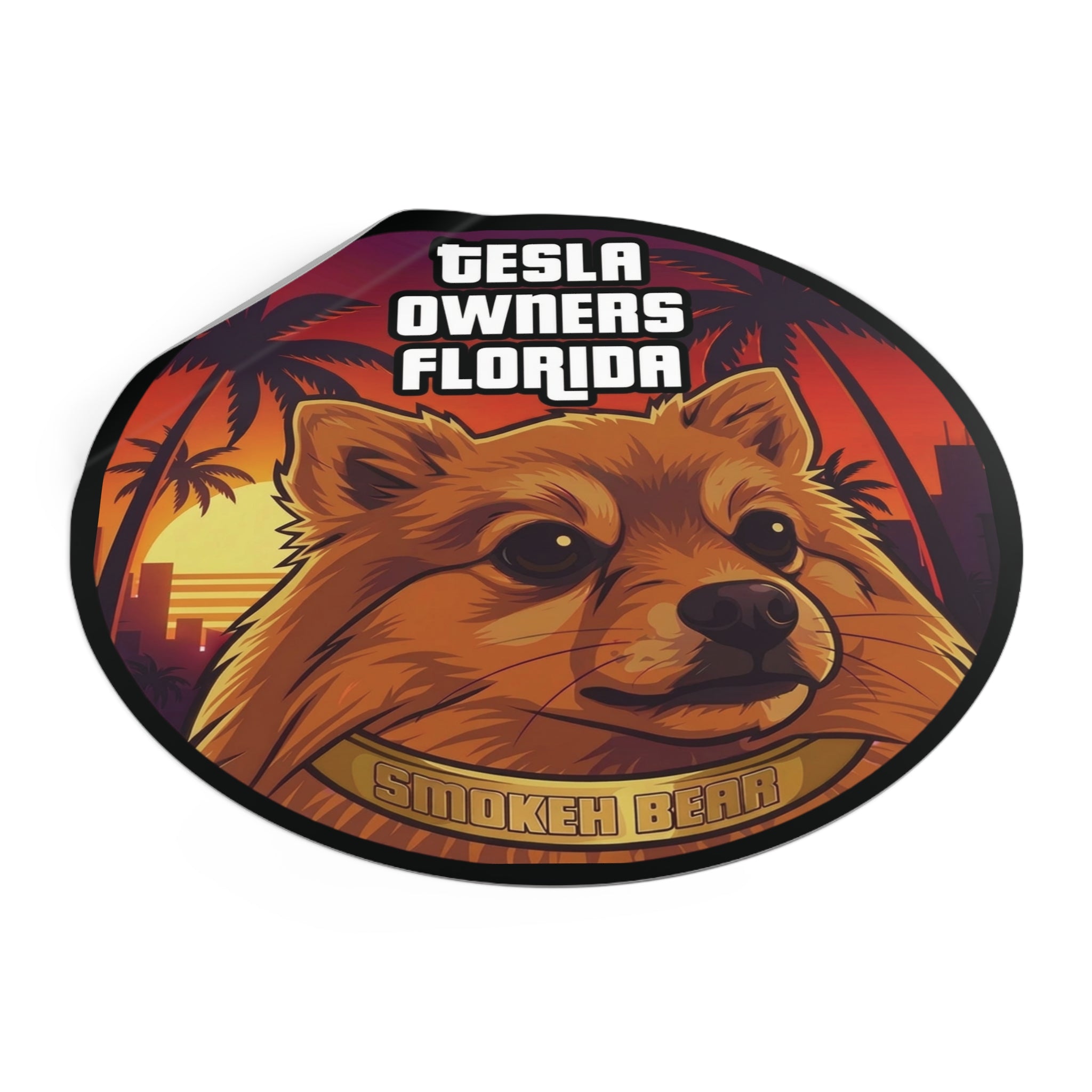 Round Vinyl Sticker — "SmokehBear"
