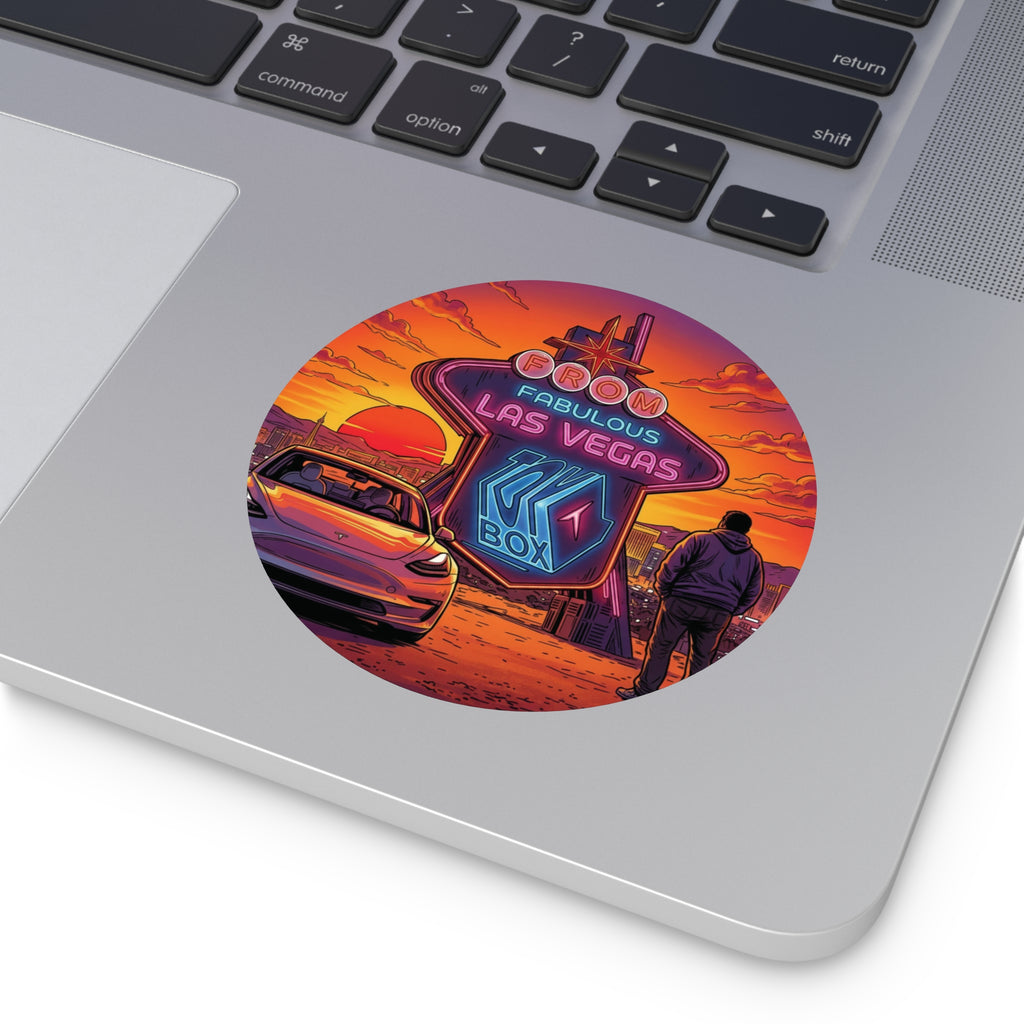 Round Vinyl Sticker — @TeslaToybox