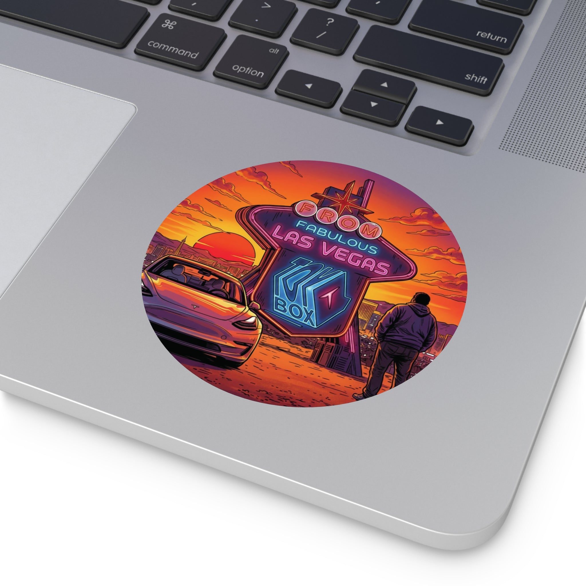 Round Vinyl Sticker — @TeslaToybox