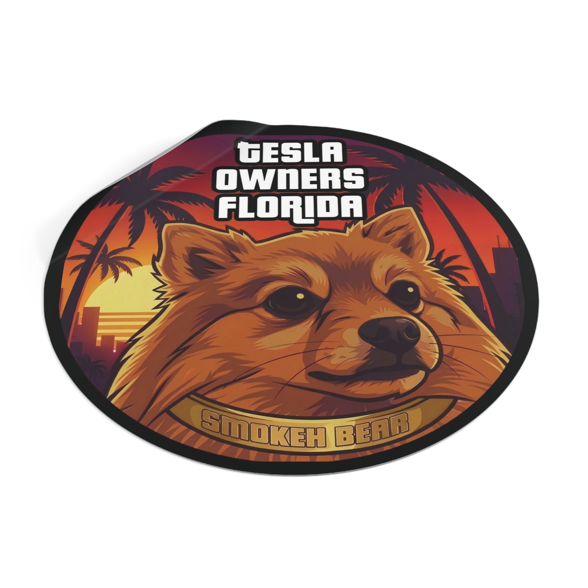 Round Vinyl Sticker — "SmokehBear"