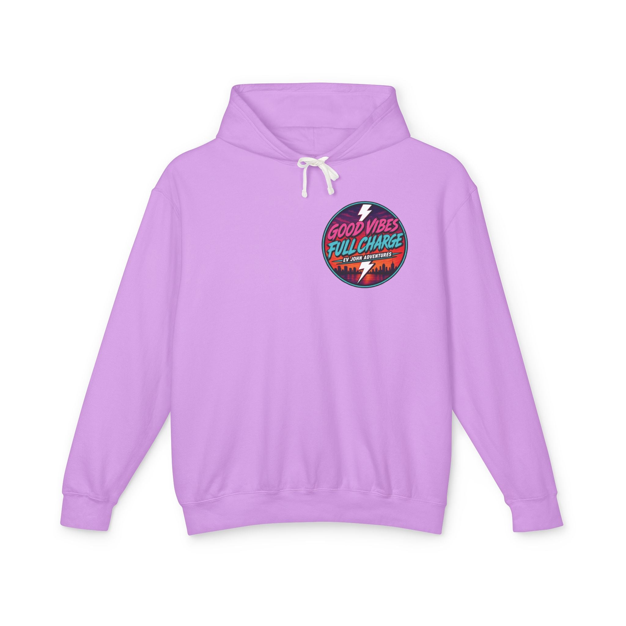 @Its_EV_John Hoodie — "Good Vibes. Full Charge."  Pullover (no pockets)