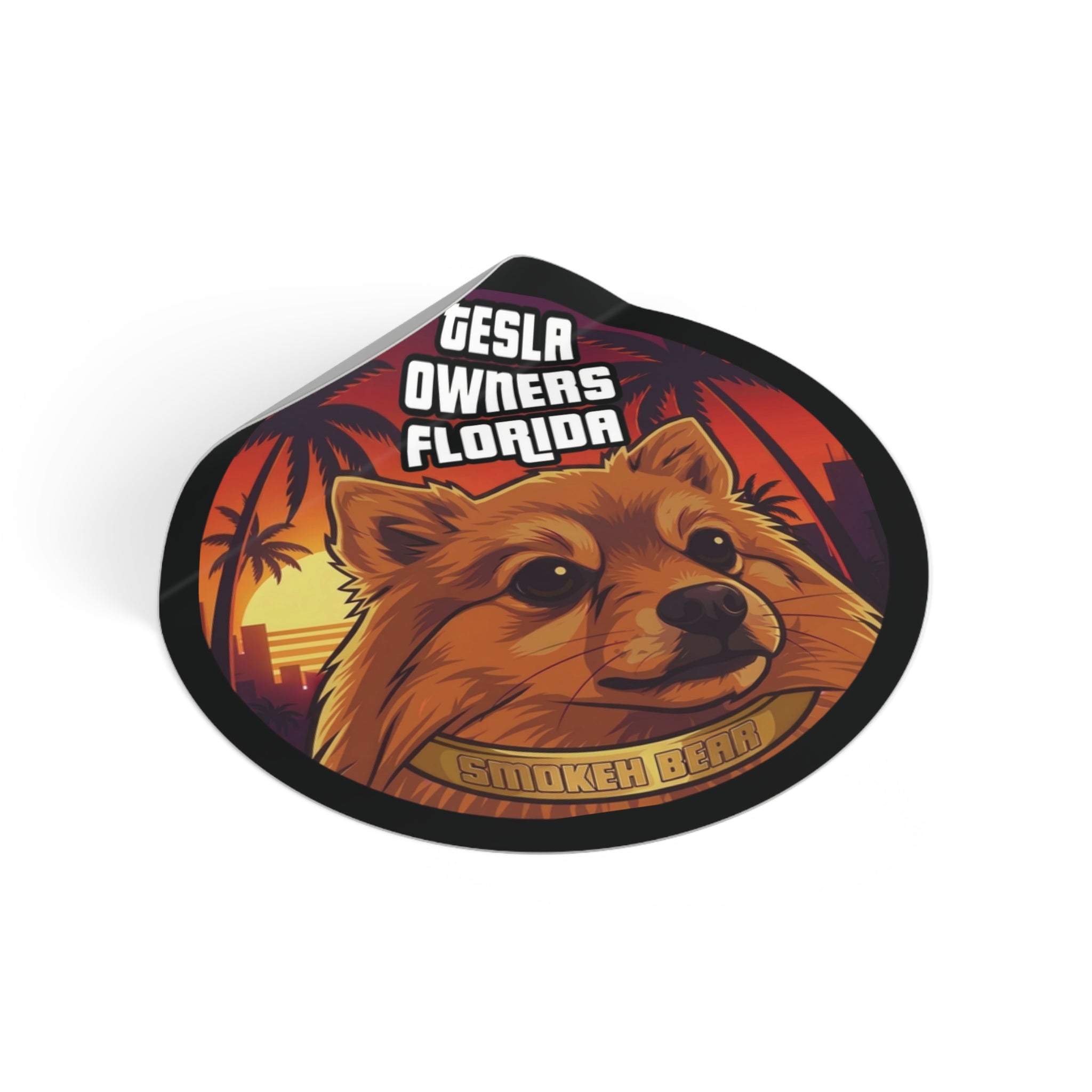 Round Vinyl Sticker — "SmokehBear"