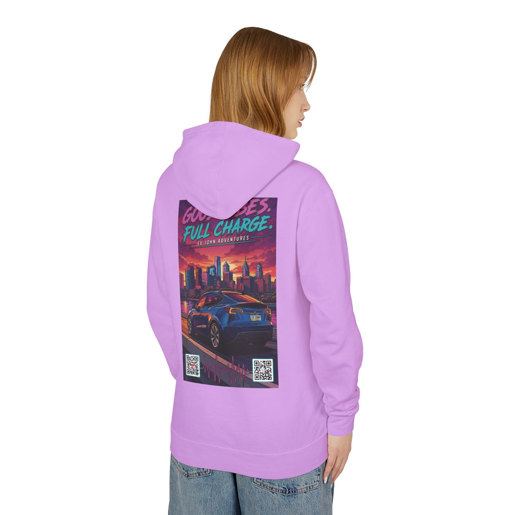 @Its_EV_John Hoodie — "Good Vibes. Full Charge."  Pullover (no pockets)
