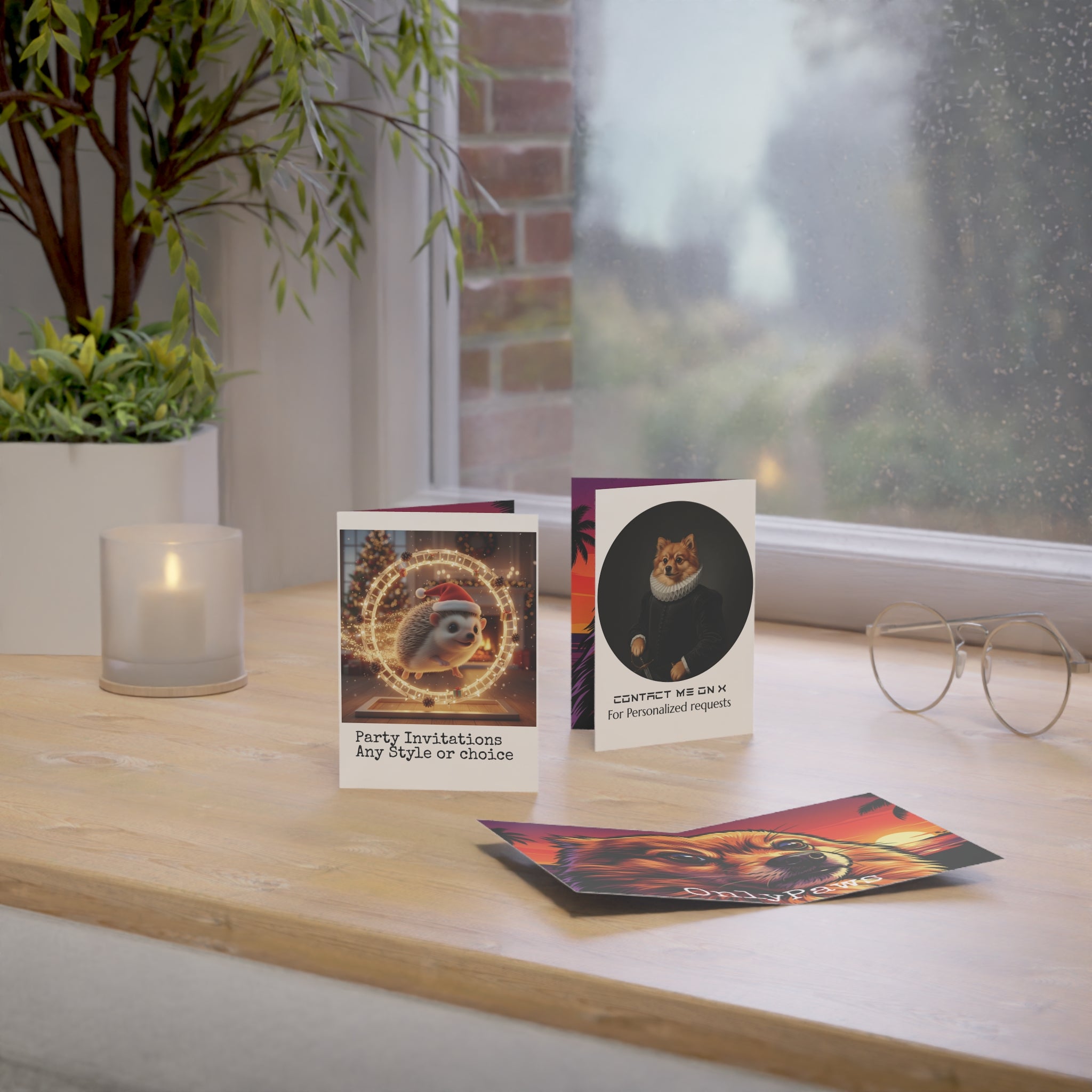Mockup Full Custom Greeting Cards —  Party Invitations & Personalized Cards (Set of 1/10/30/50)