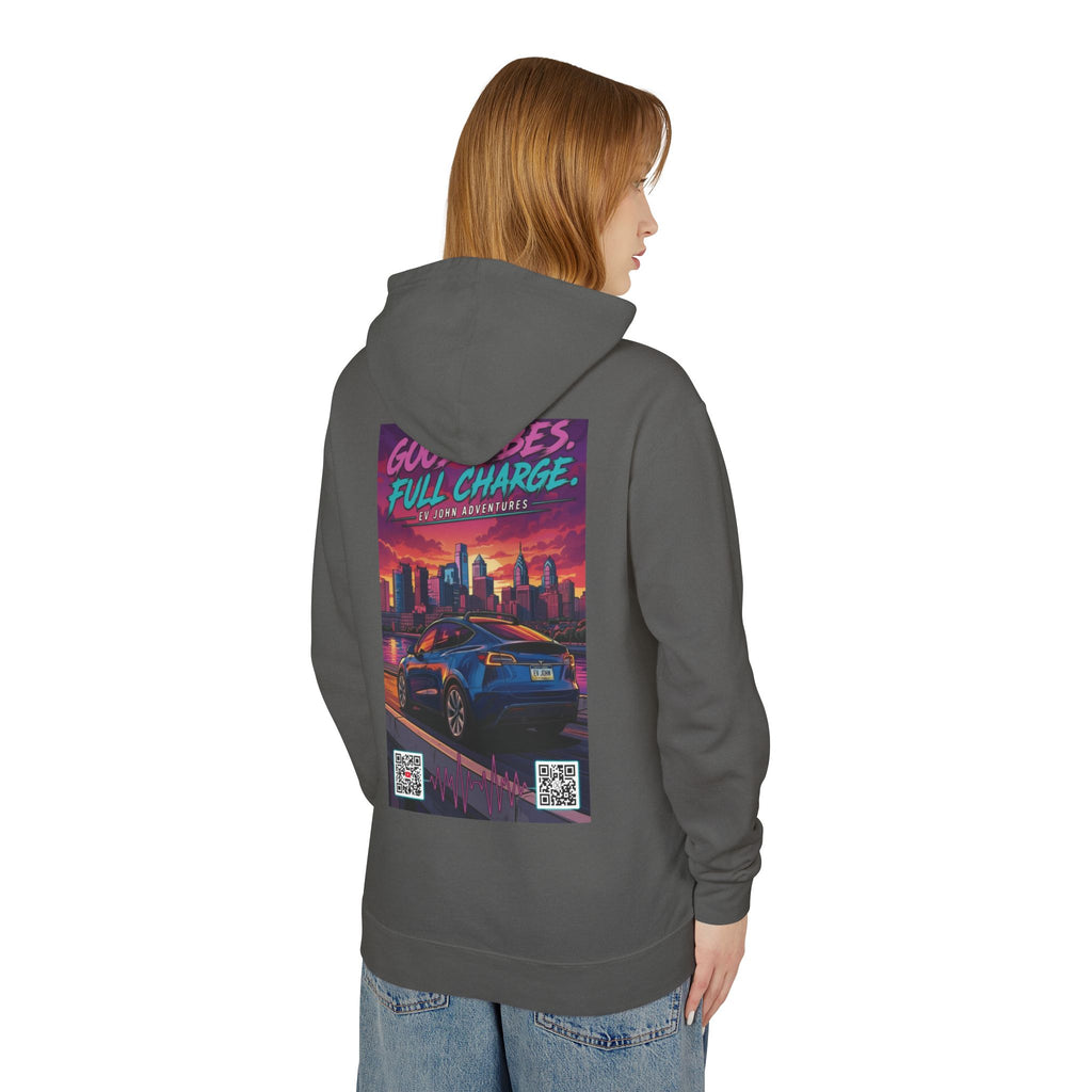 @Its_EV_John Hoodie — "Good Vibes. Full Charge."  Pullover (no pockets)