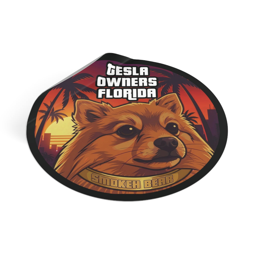 Round Vinyl Sticker — "SmokehBear"