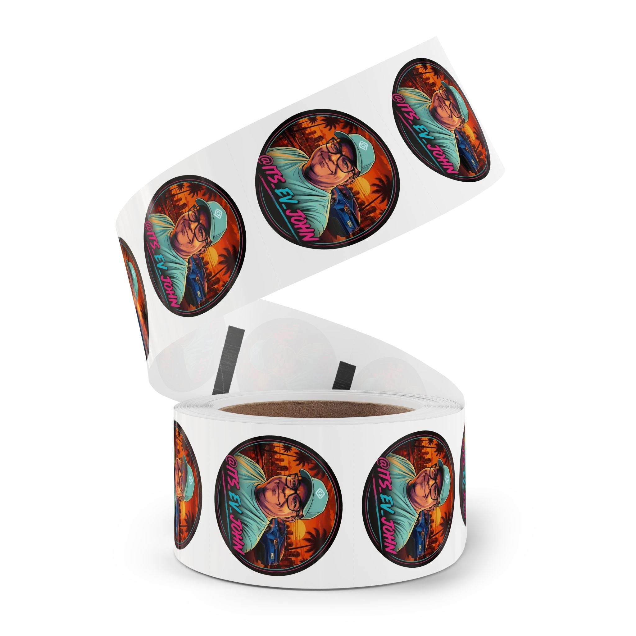 Round Sticker Roll @ITS_EV_JOHN Text