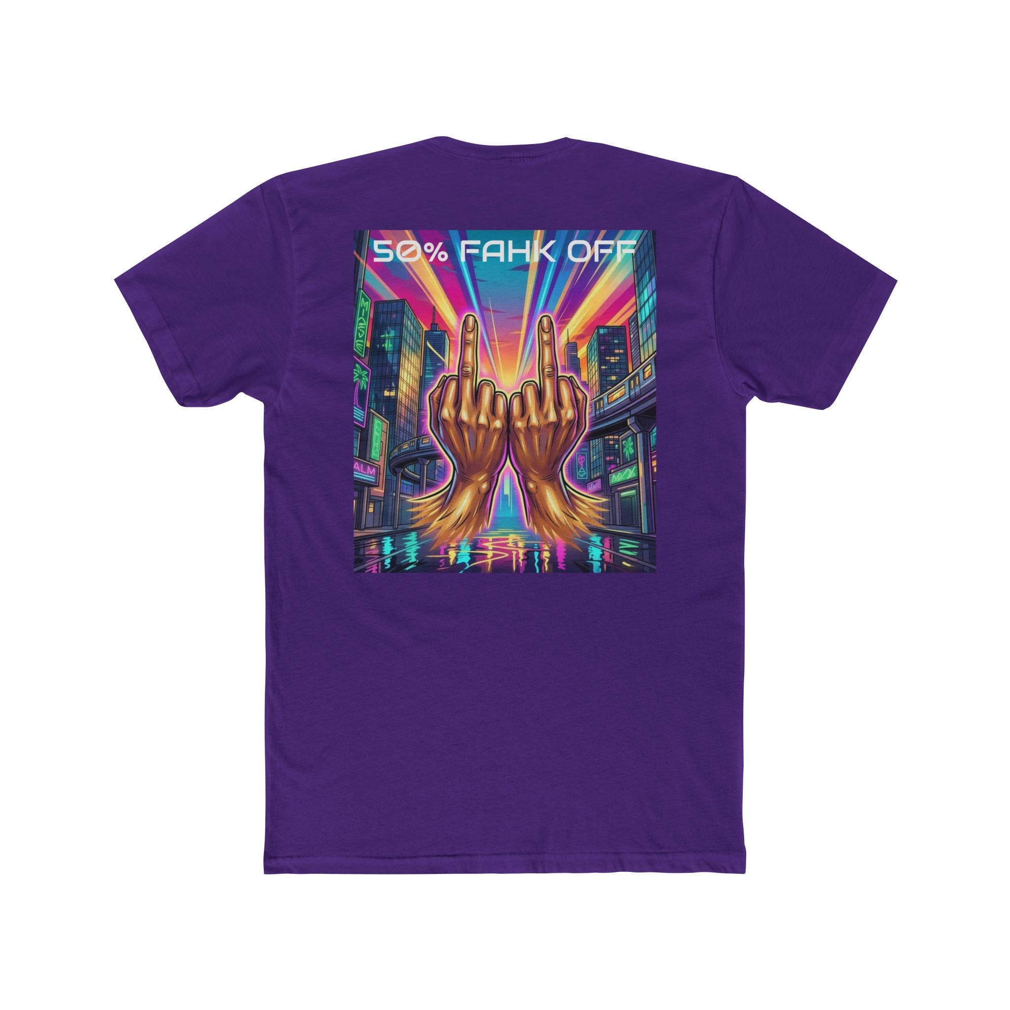 Namaste/Middle Finger Tee — "50% Namaste / 50% FAHK Off" Urban Yoga Tee