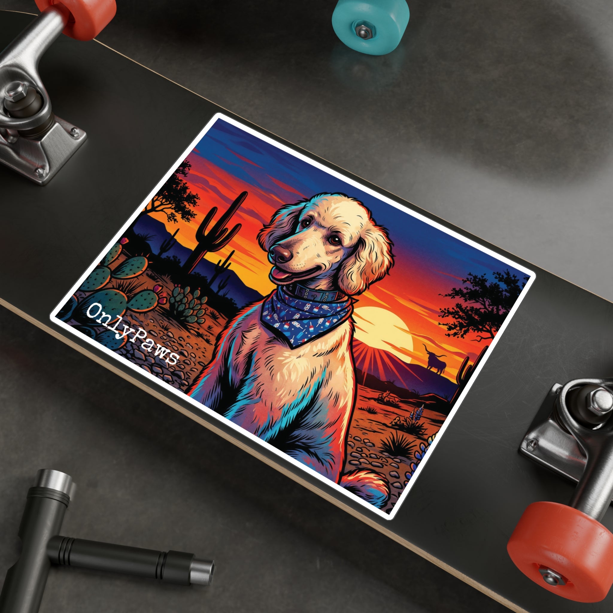 Siggie Edition Sunset Vinyl Decal — Kiss-Cut Dog Sticker (OnlyPaws)