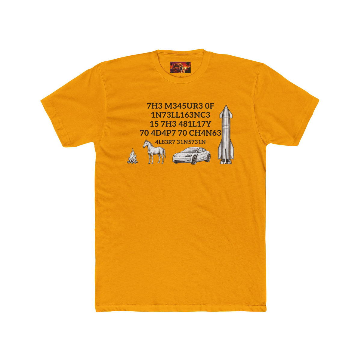 Measure of Intelligence Tee by SmokehBear, Solid Gold back