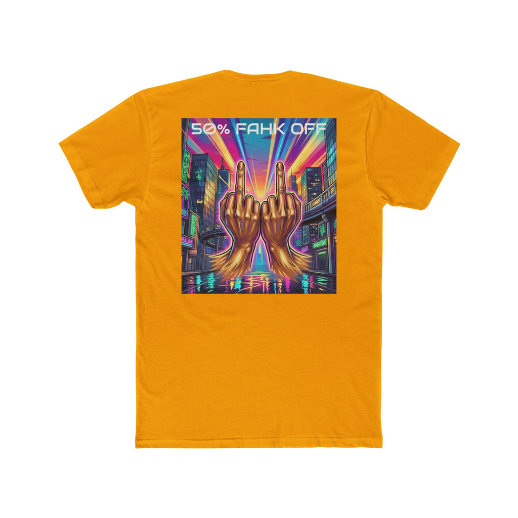 Namaste/Middle Finger Tee — "50% Namaste / 50% FAHK Off" Urban Yoga Tee