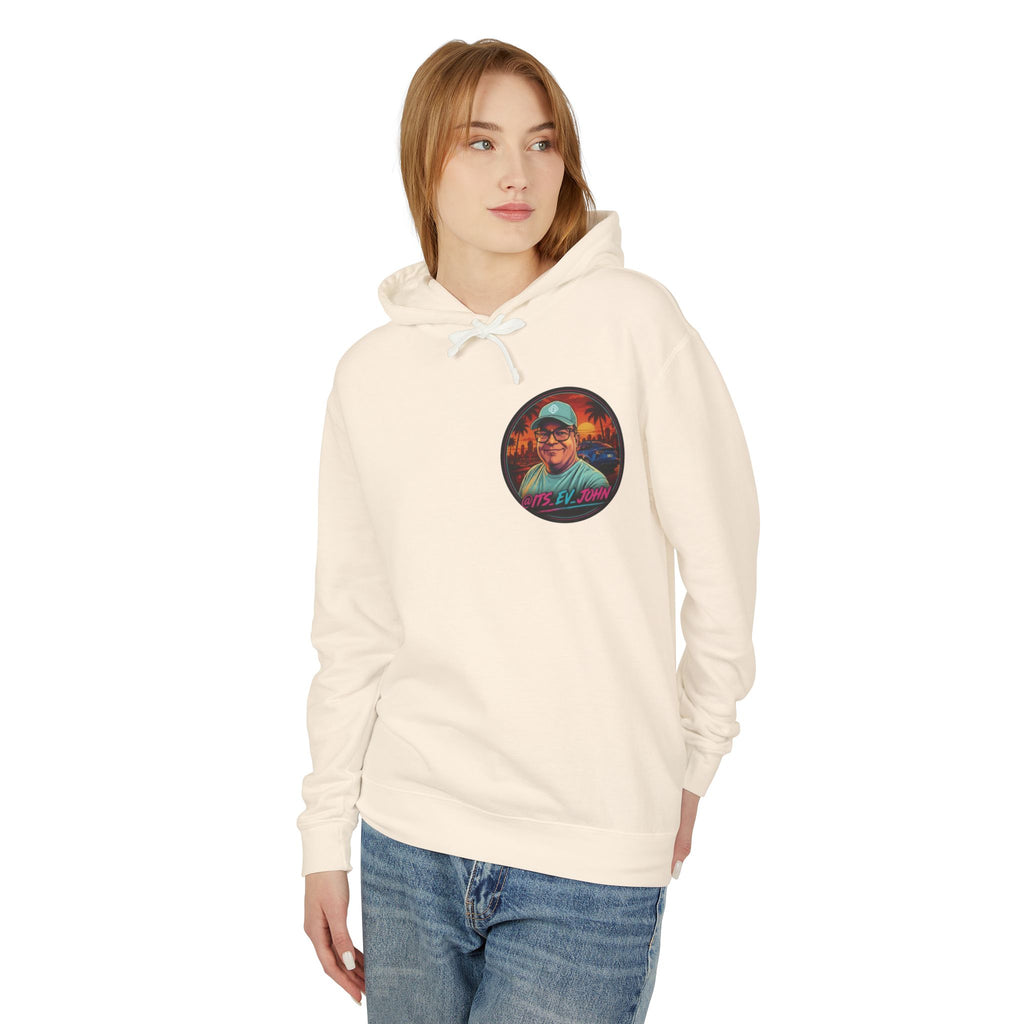 @Its_EV_John Hoodie — "Good Vibes. Full Charge."  Pullover (no pockets)