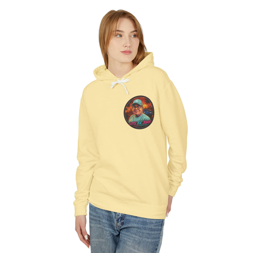 @Its_EV_John Hoodie — "Good Vibes. Full Charge."  Pullover (no pockets)