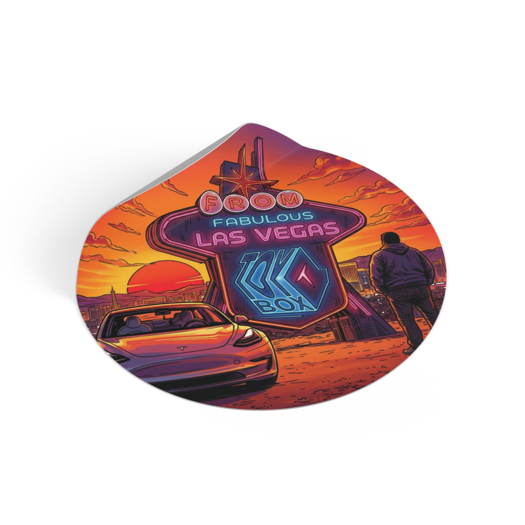 Round Vinyl Sticker — @TeslaToybox