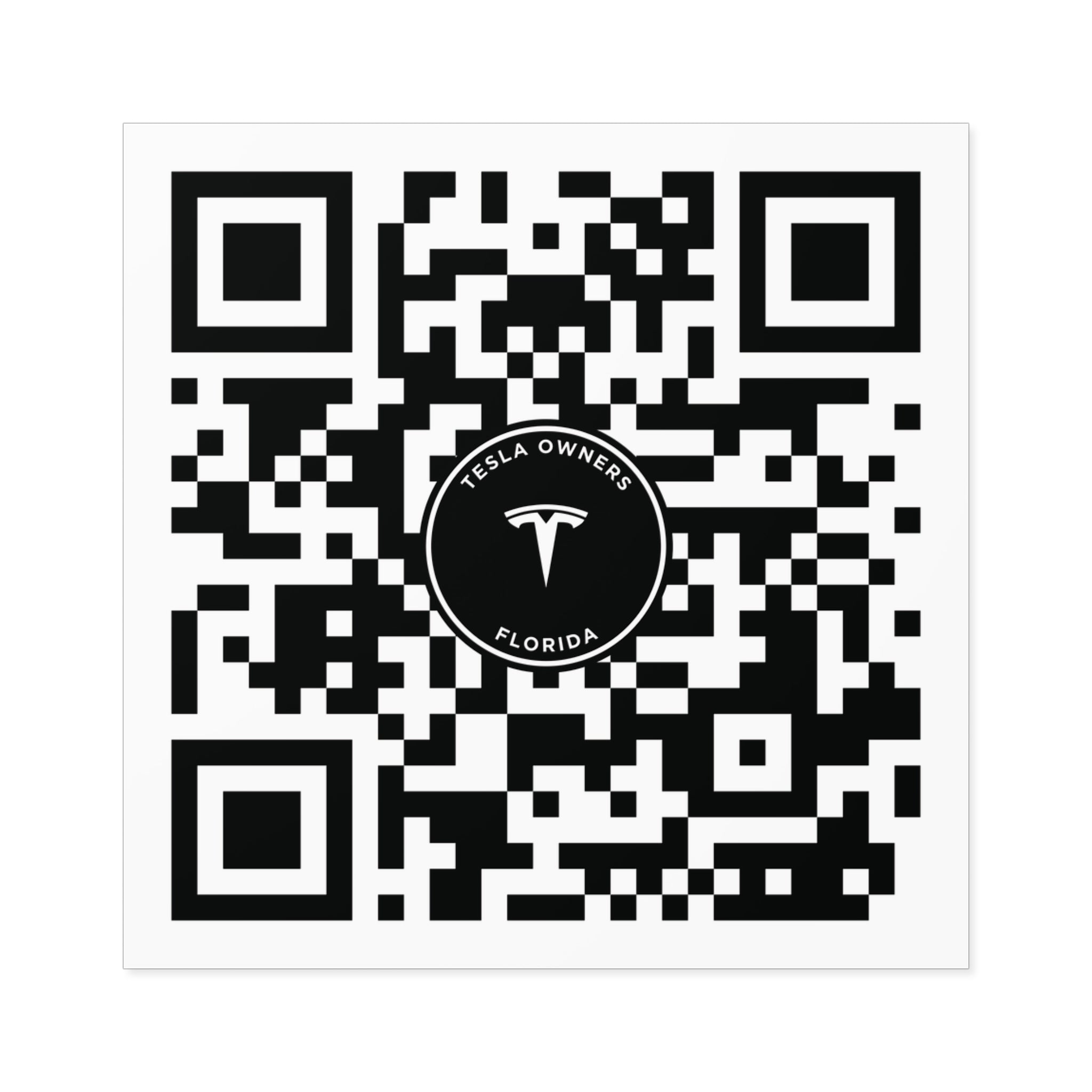 Tesla Owners Florida Join QR stickers (Indoor/Outdoor)