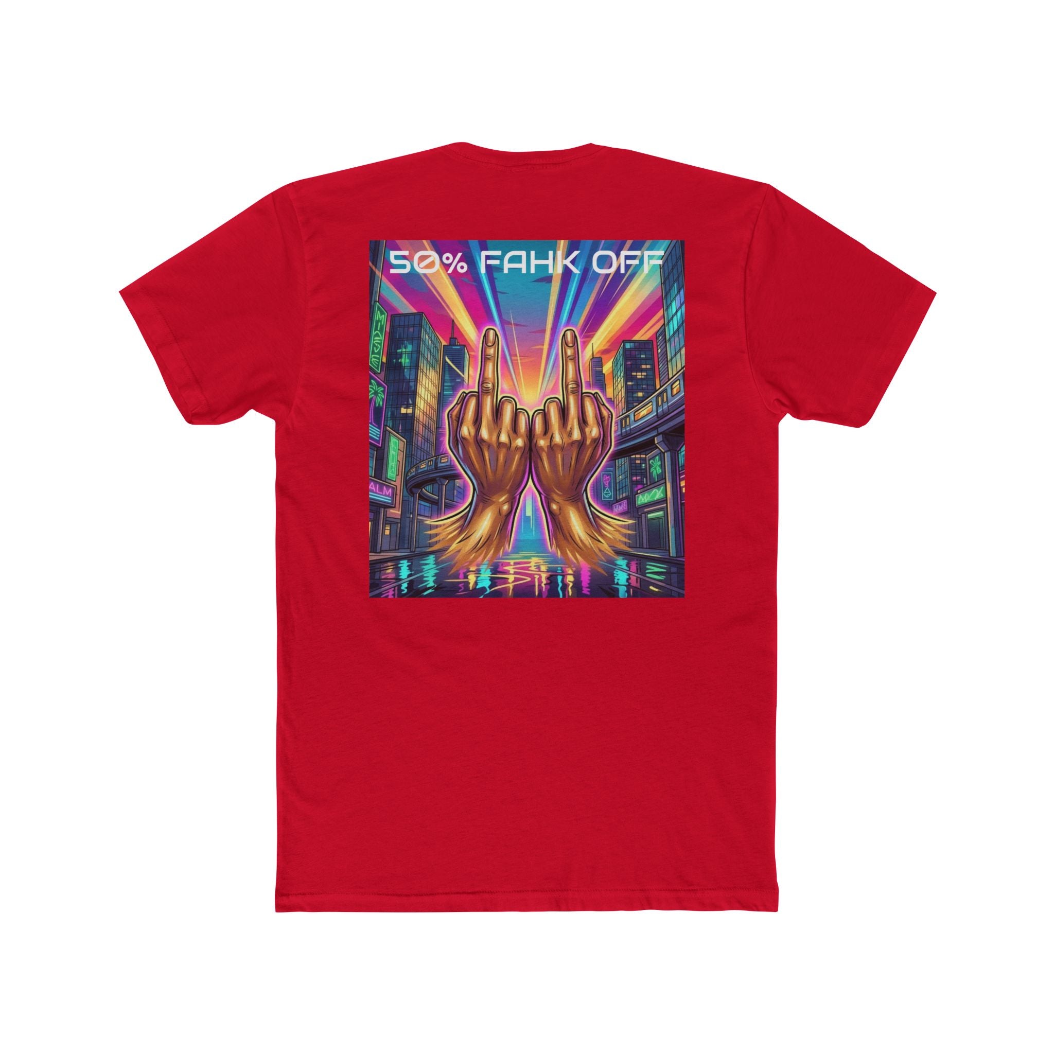 Namaste/Middle Finger Tee — "50% Namaste / 50% FAHK Off" Urban Yoga Tee
