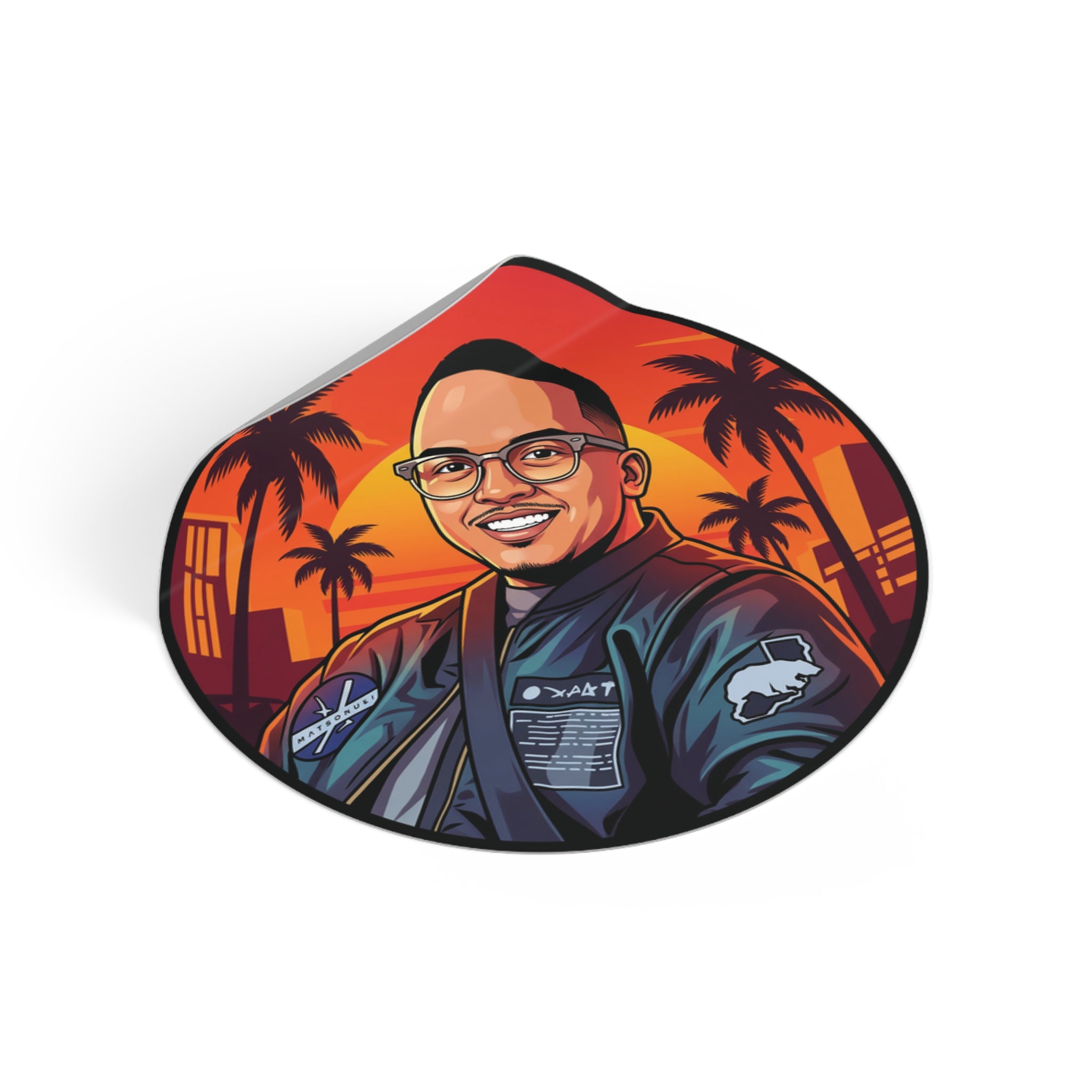 Round Vinyl Sticker — @that1evguyjay