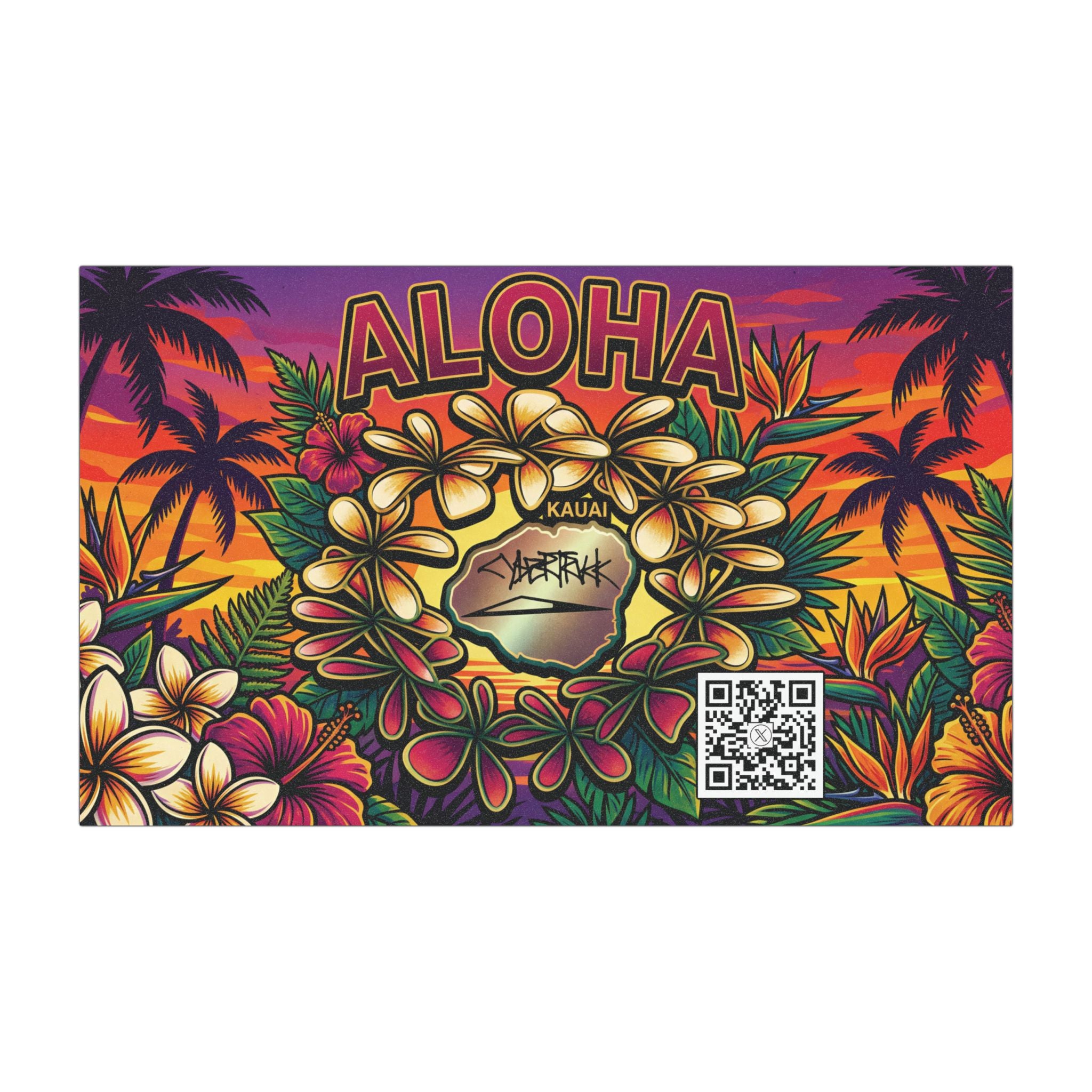 Aloha @kauai_renatus Car Magnet - Hawaiian Sunset Plumeria Lei Design