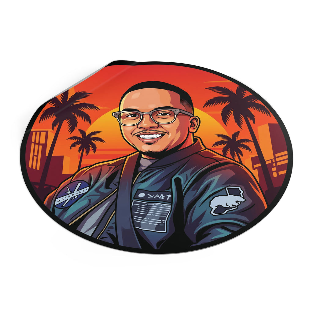 Round Vinyl Sticker — @that1evguyjay