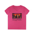 Monster & Peanut OnlyPaws Sunset Cats Ladies V-Neck T-Shirt